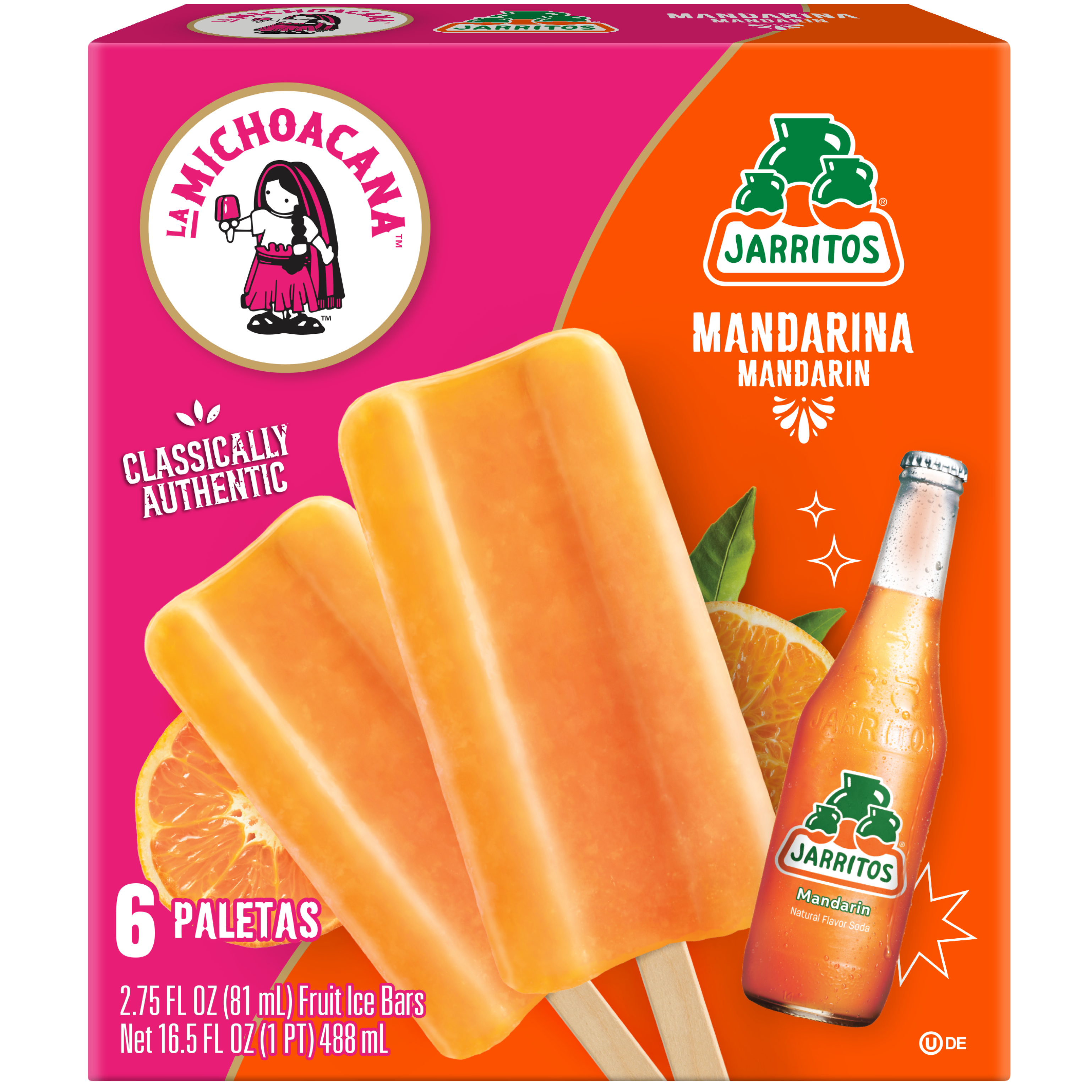 Mandarina Jarritos Mandarin Paleta 6-Pack – La Michoacana