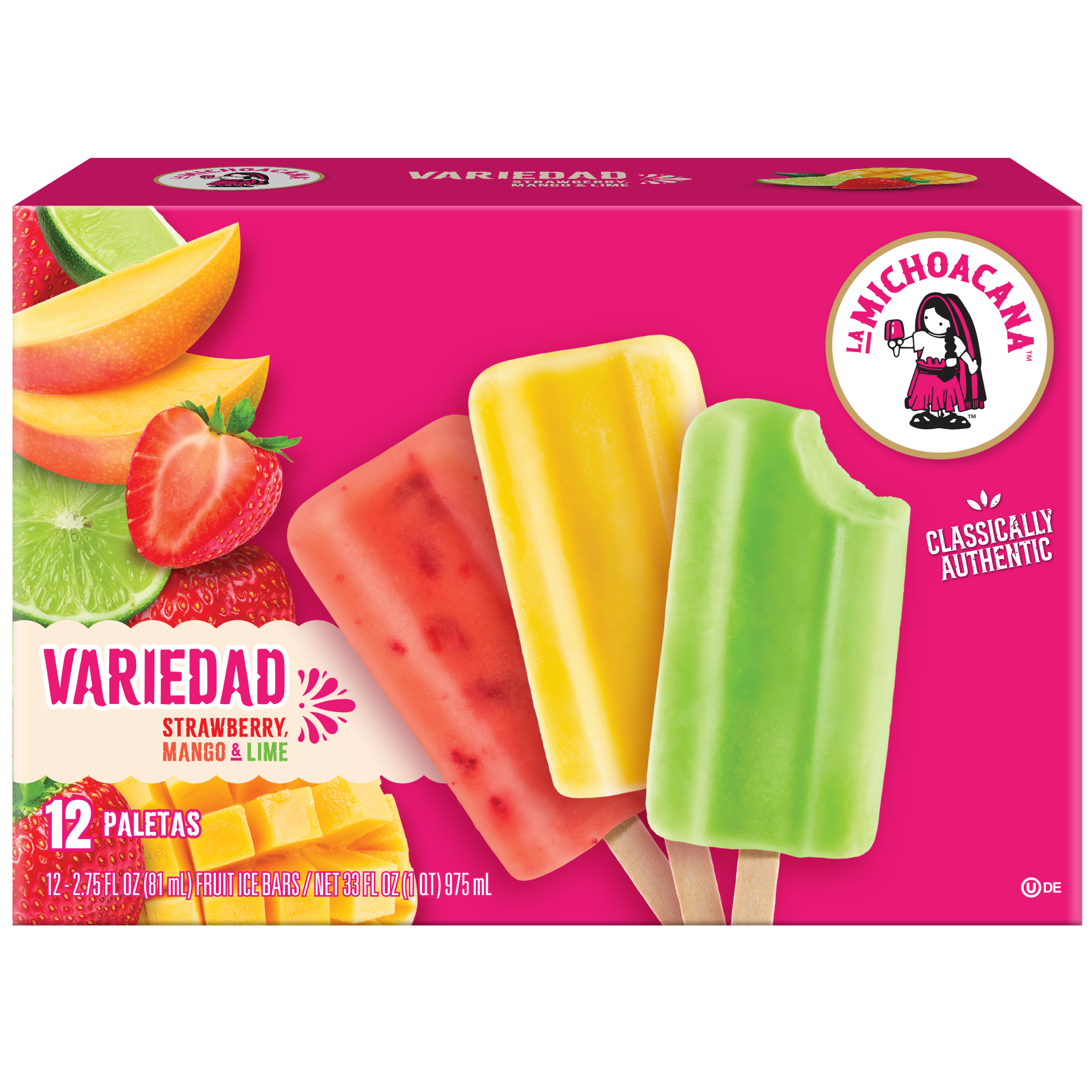 Variedad de Paletas de Fruta 12-Pack