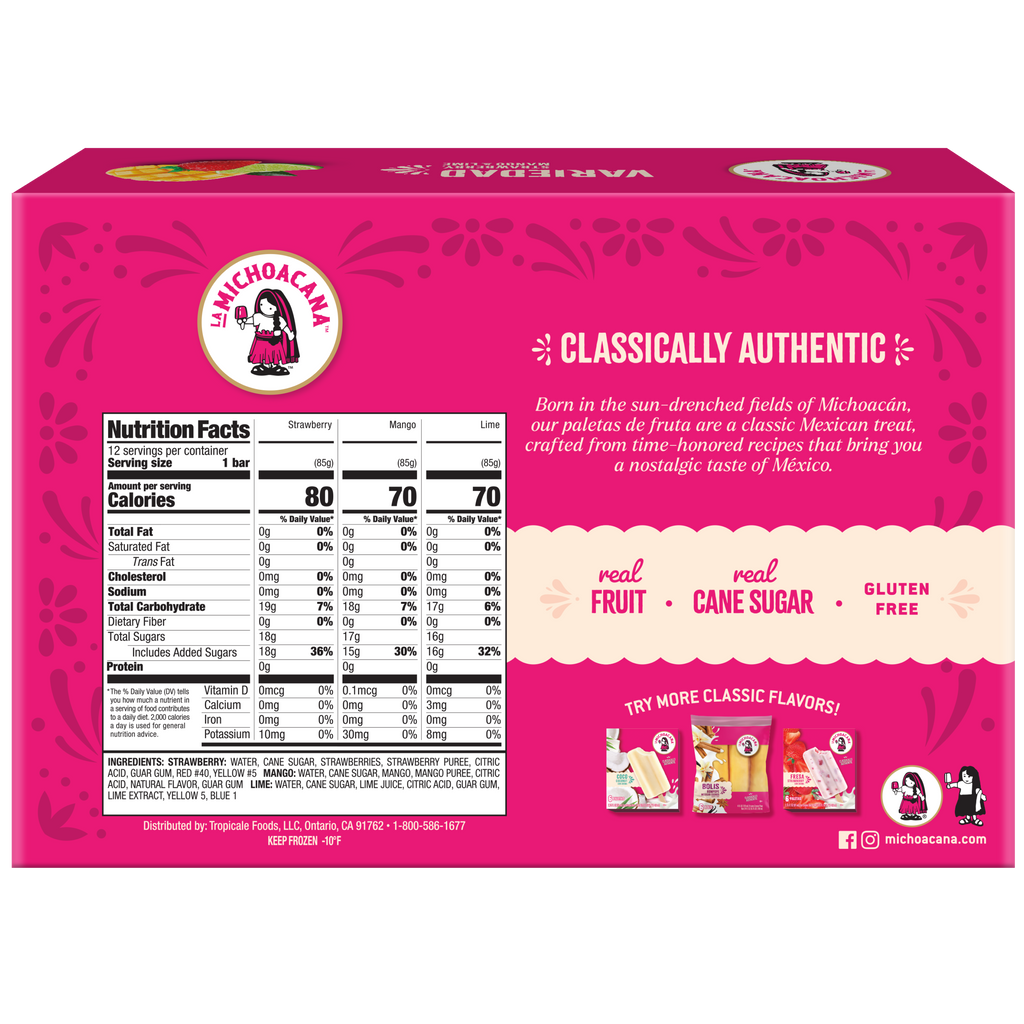 Variedad de Paletas de Fruta 12-Pack