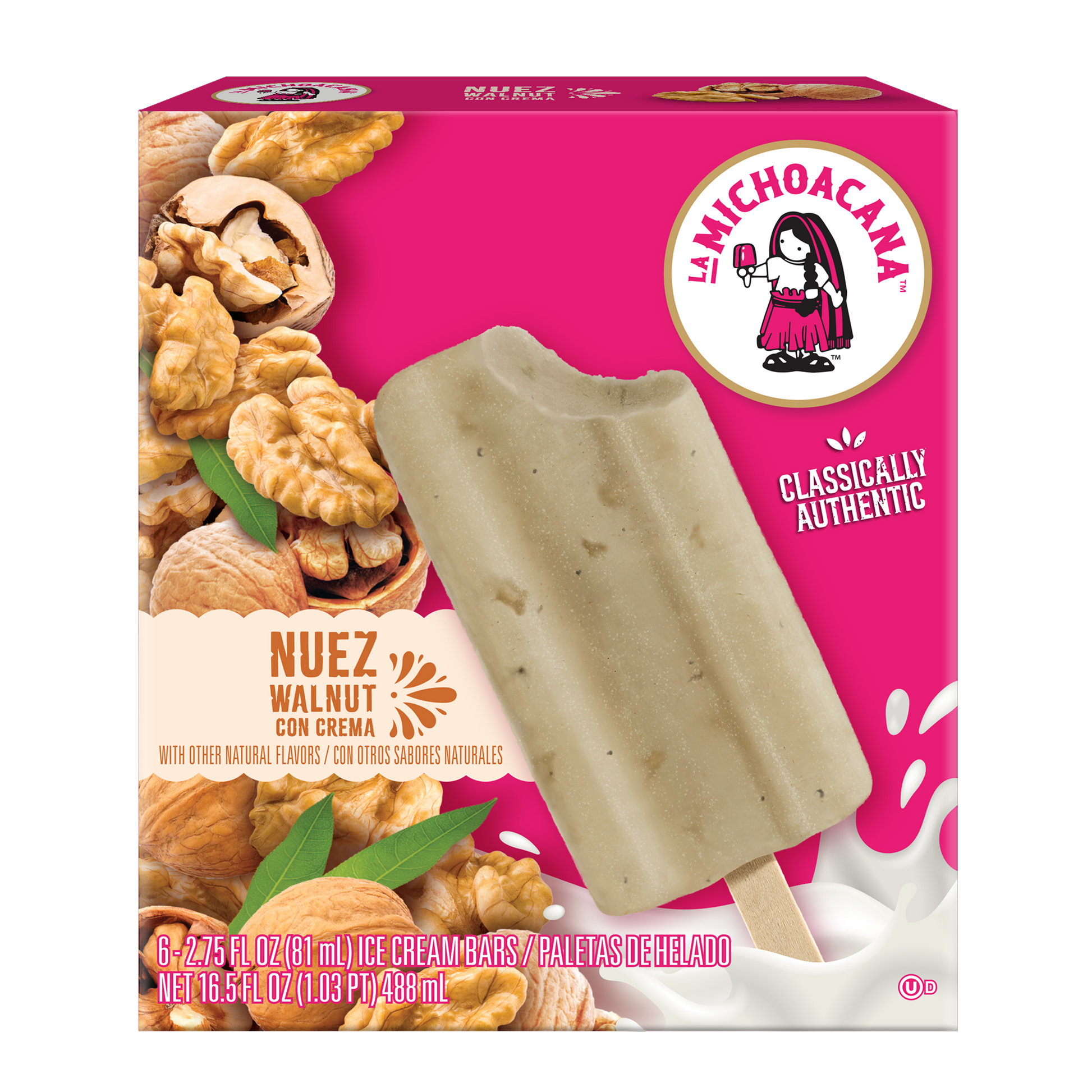 Nuez Walnut Con Crema Paleta