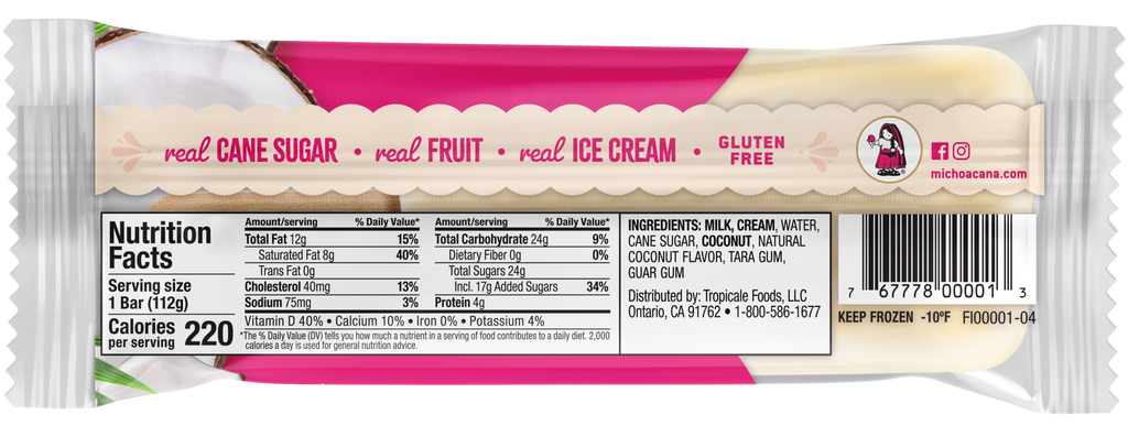 Coco Coconut Con Crema Paleta