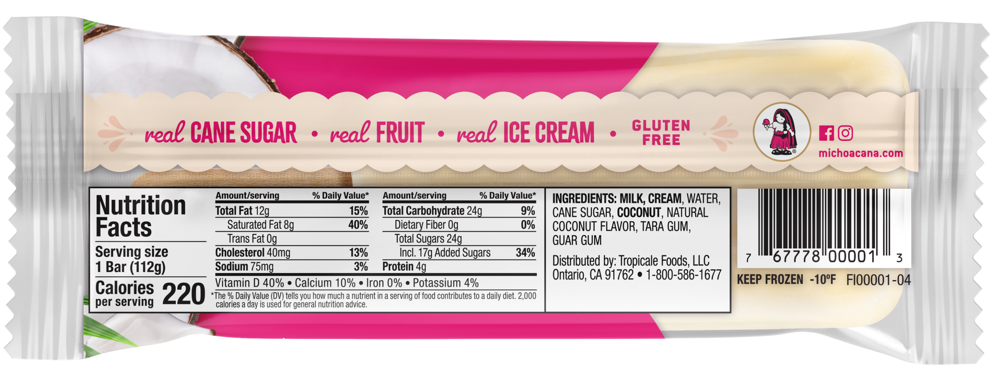 Coco Coconut Con Crema Paleta