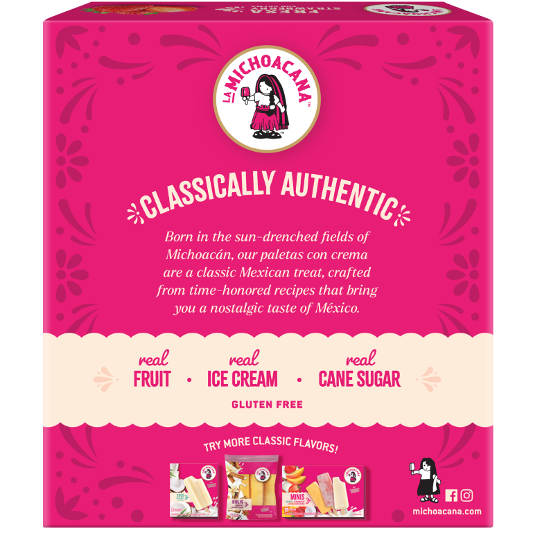 Fresa Strawberry Con Crema Paleta 6-Pack