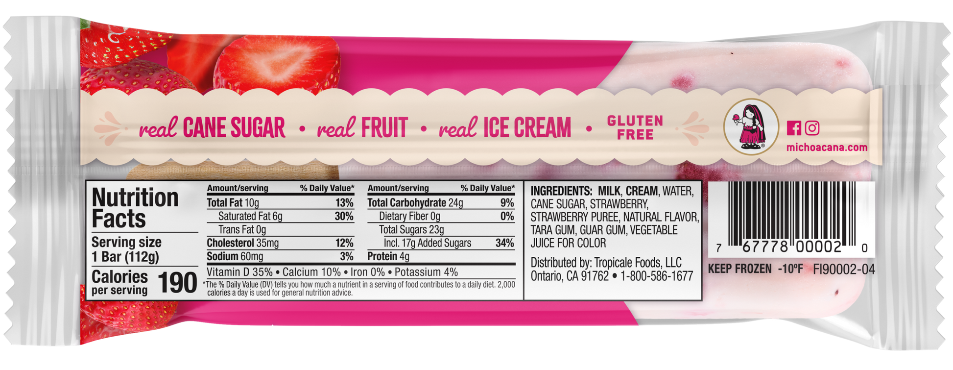 Fresa Strawberry Con Crema Paleta