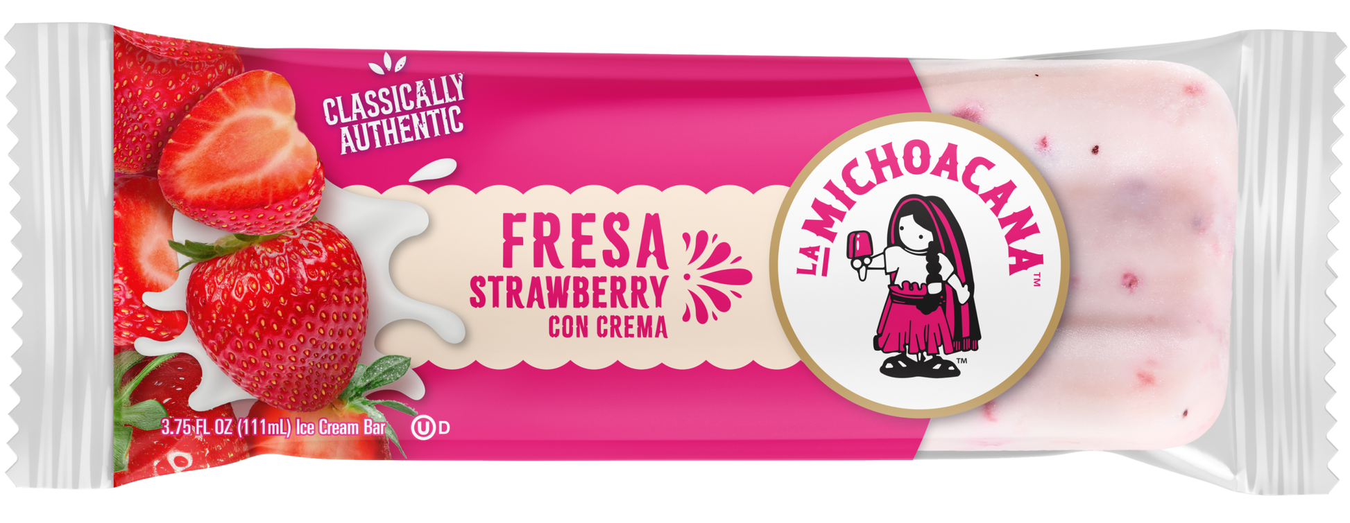 Fresa Strawberry Con Crema Paleta