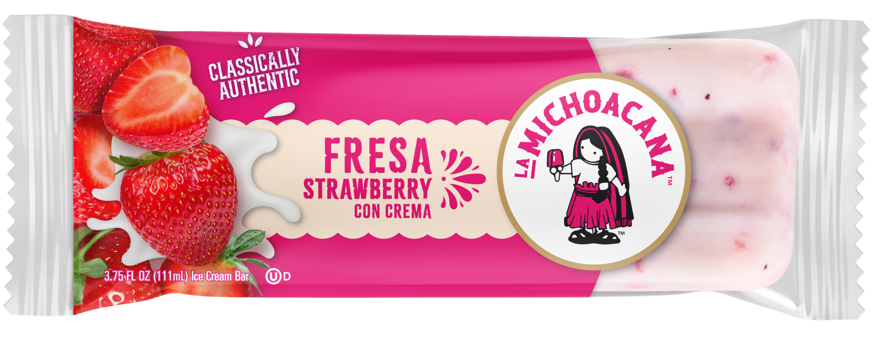 Fresa Strawberry Con Crema Paleta